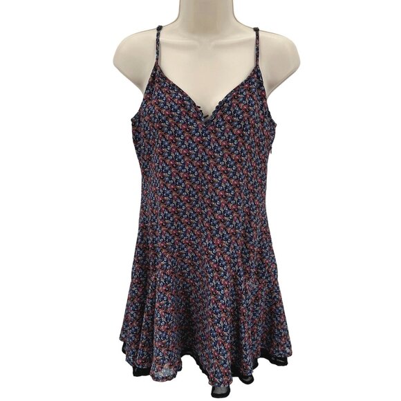 Sylvie & Mado Women's Floral V-Neck Button Details Mini Dress Size M - Picture 1 of 8